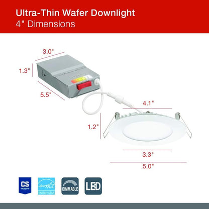 Lithonia WF4 SWW5 90CRI MW M6 9W 4" Round LED Downlight Dimmable
