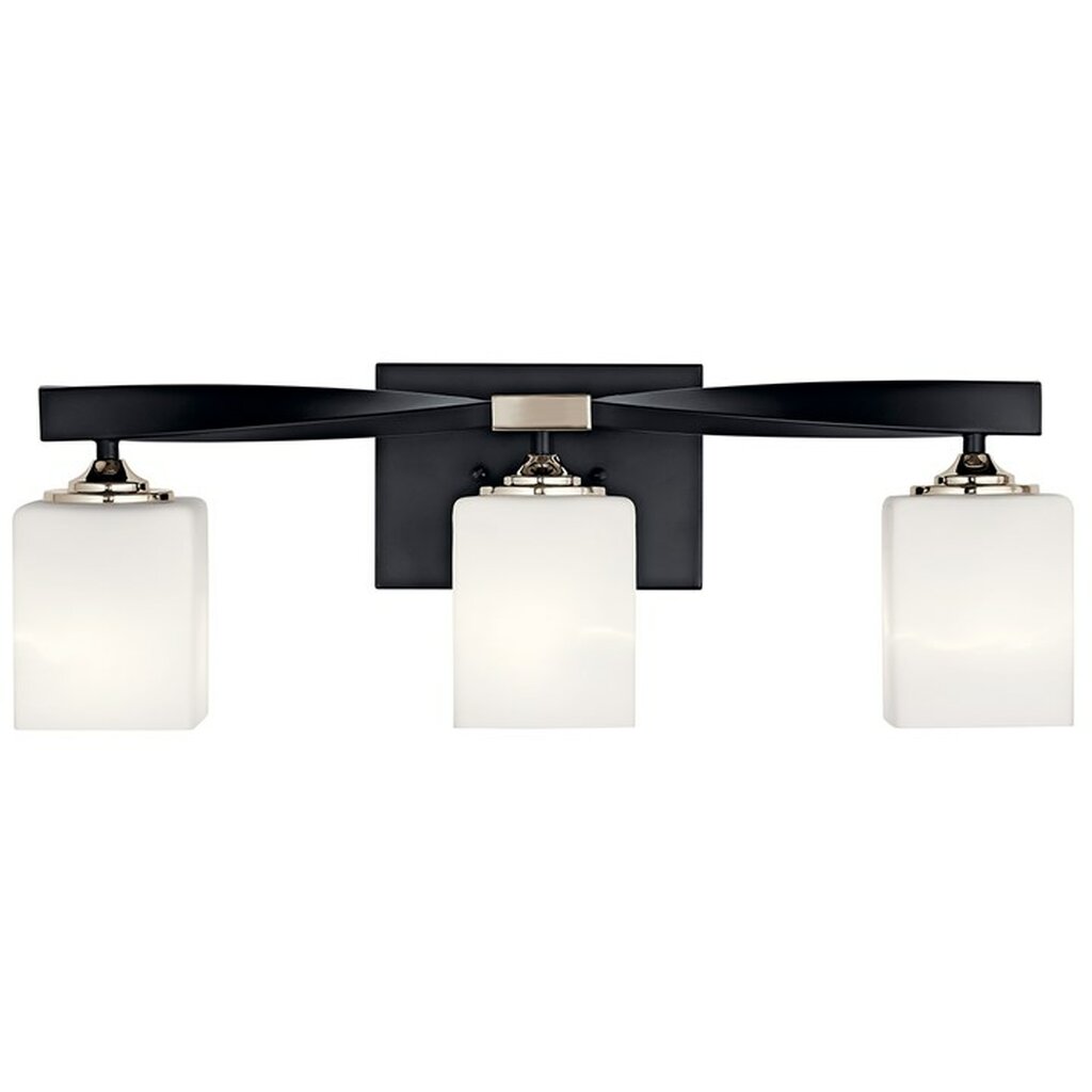 Kichler 55002BK Fixture Marette Vanity Light 3-Light Satin Etched