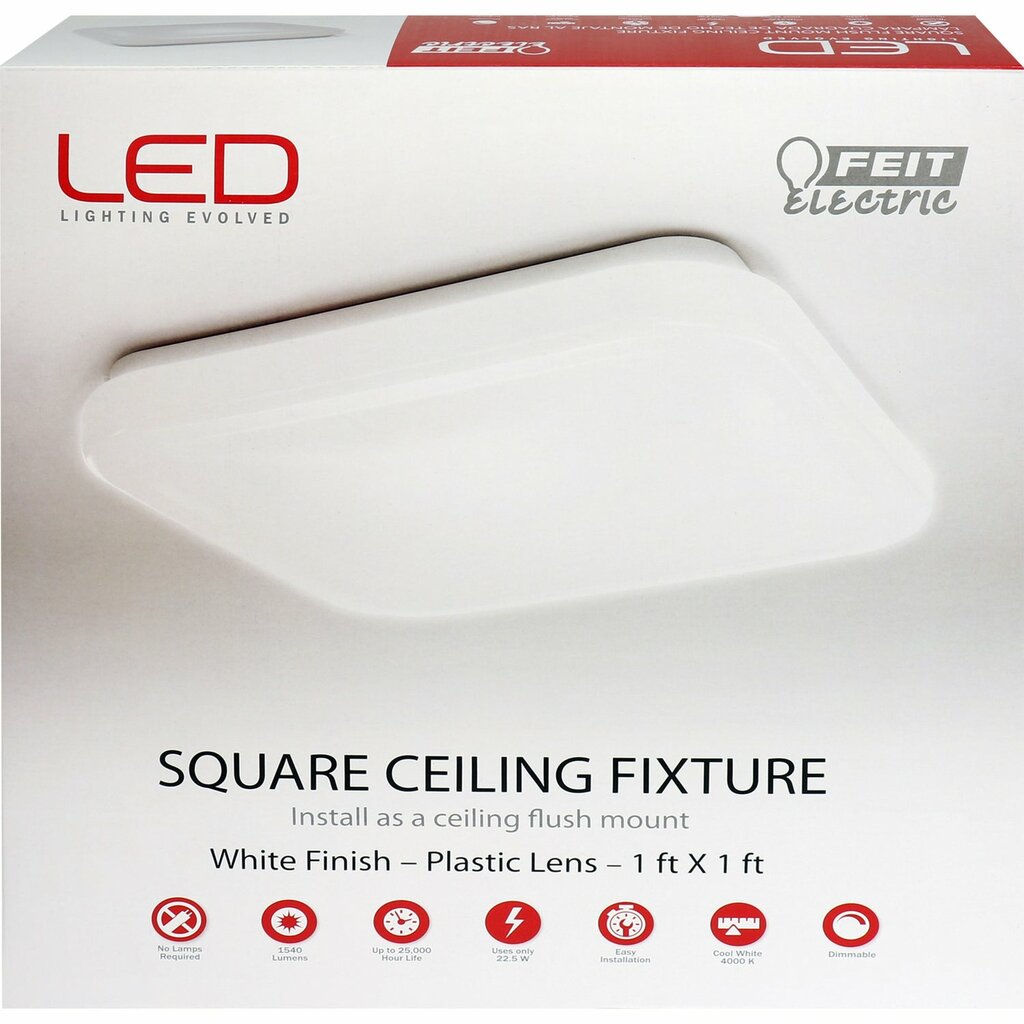 Feit Electric 71800 22.5W LED Canopy Puff Dimmable Fixture 1'x1'