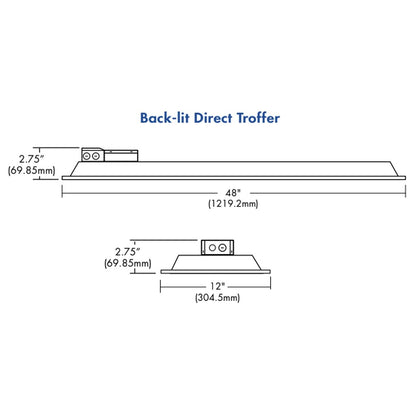 TCP DTF1UZD3835K 38W 1x4 LED Troffer Dimmable Fixture Indoor