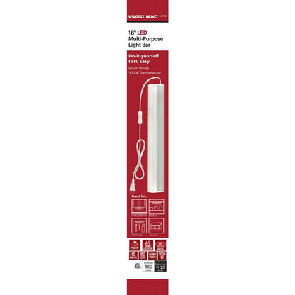 Satco 63-700 10W LED Under Cabinet Fixture Light Bar; 18 inches in