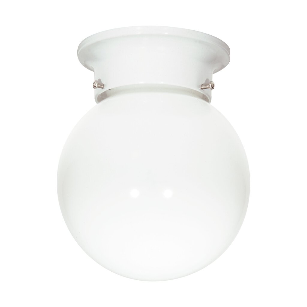 Satco SF77-947 Flush Mount Fixture 1 Light - 6" Flush with White Glass