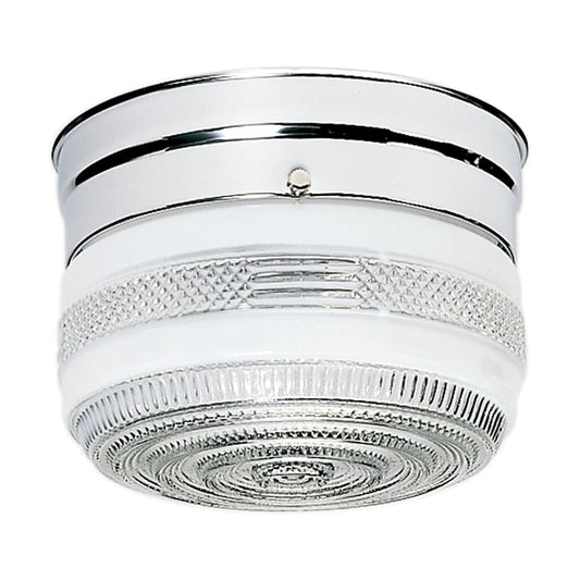 Satco SF77-100 Flush Mount Fixture 1 Light - 6'' Flush with White and