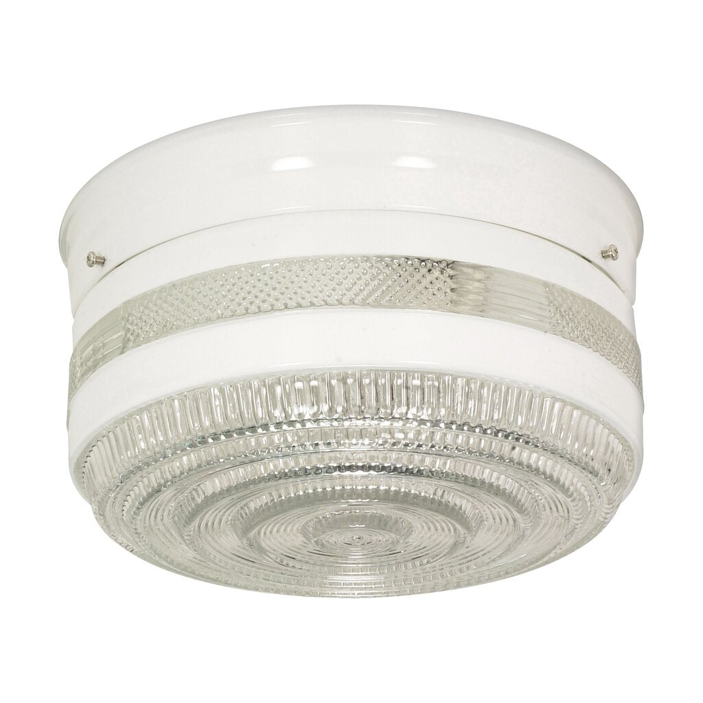 Satco SF77-099 Ceiling Fixture 2 Light - 10" Flush with White and