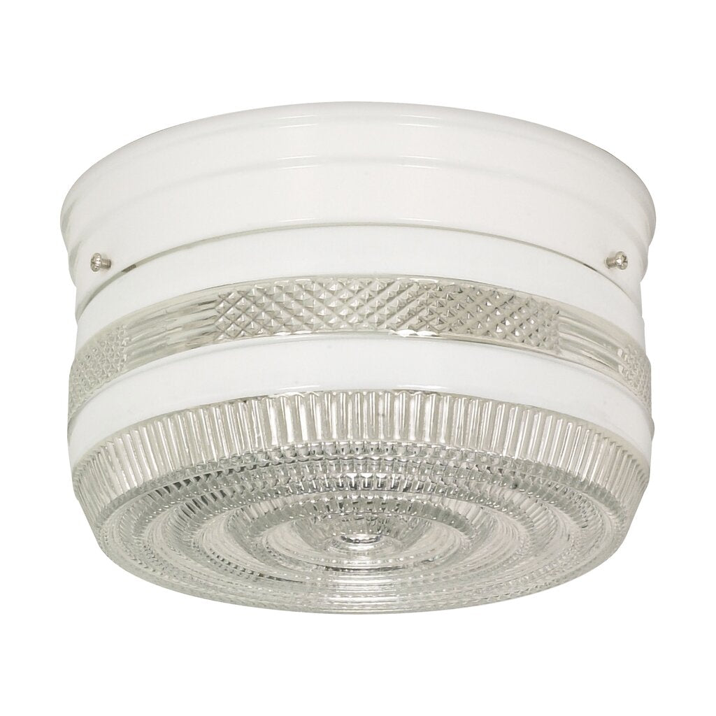 Satco SF77-098 Flush Mount Fixture 2 Light - 8" Flush with White and
