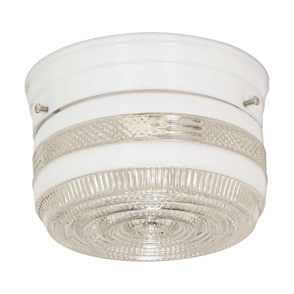 Satco SF77-097 Flush Mount Fixture 1 Light - 6'' Flush with White and