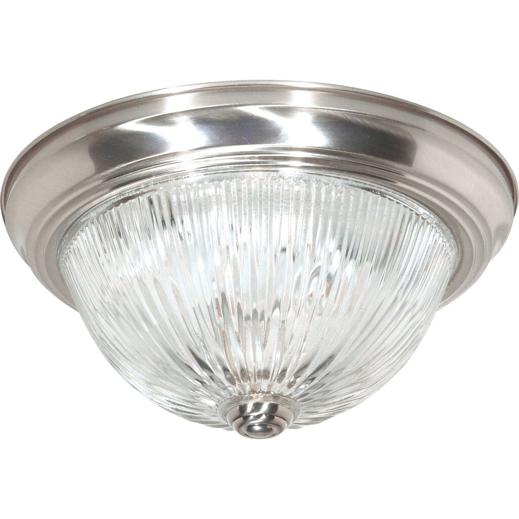 Satco SF76-611 Flush Mount Fixture 3 Light - 15" Flush with Ribbed