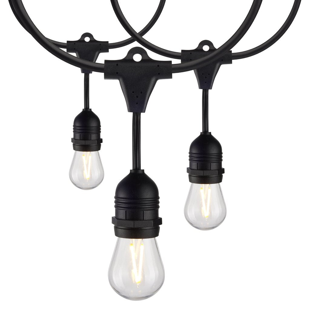 Satco S8030 12W LED String Light Fixture 24Ft; Includes 12-S14 bulbs;
