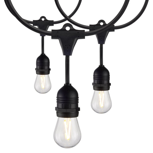 Satco S8030 12W LED String Light Fixture 24Ft; Includes 12-S14 bulbs;