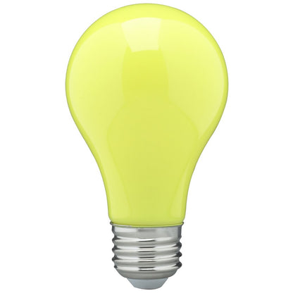 6 pack - Satco S14987 8W A19 Yellow LED Light Bulb