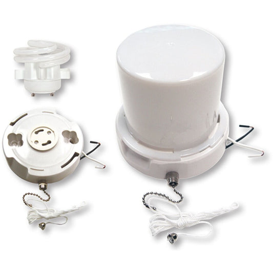 Satco 90-2616 Flush Mount Fixture GU24 Base; Squat pull chain