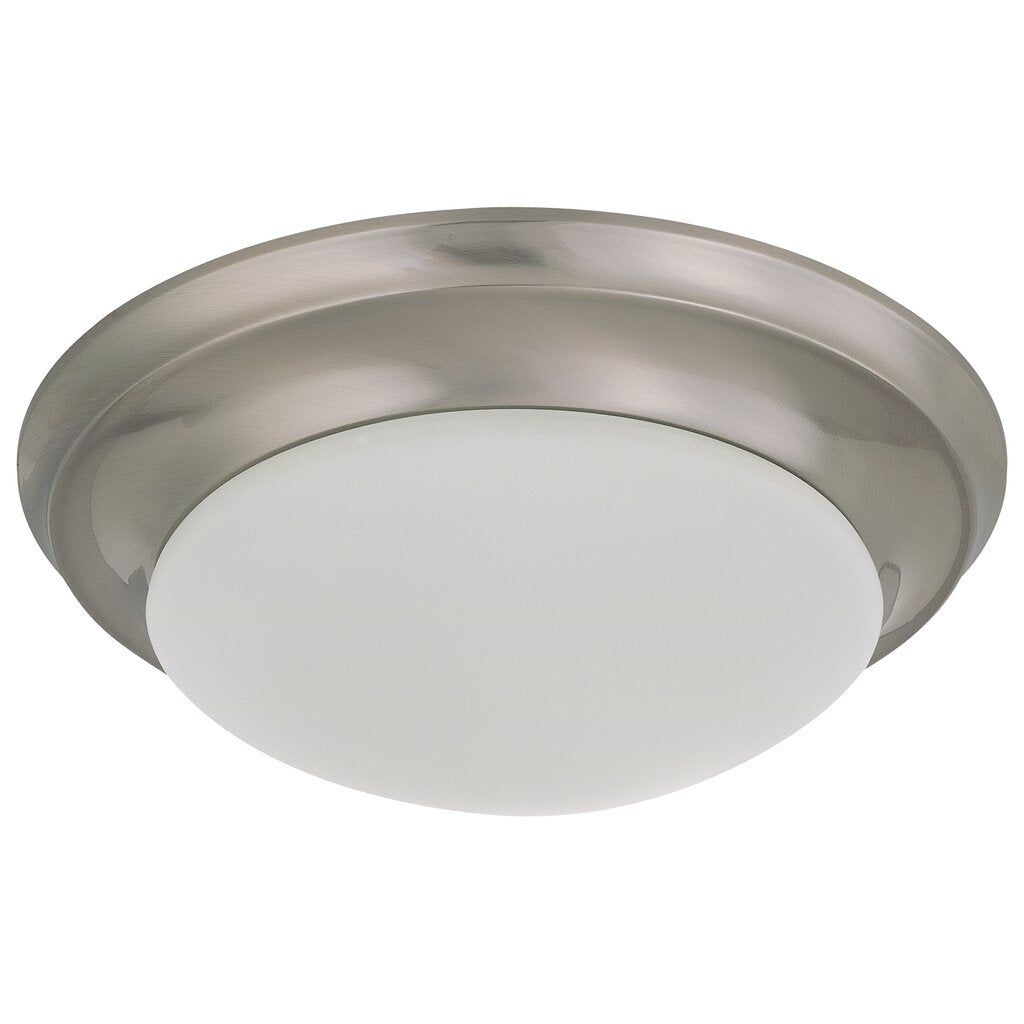 Satco 62-688 25W LED Flush Mount Fixture Twist & Lock 14 in.; Brushed