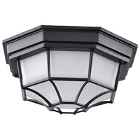 Satco 62-1400 18.5W LED Bulk Head Fixture Spider Cage Black Finish