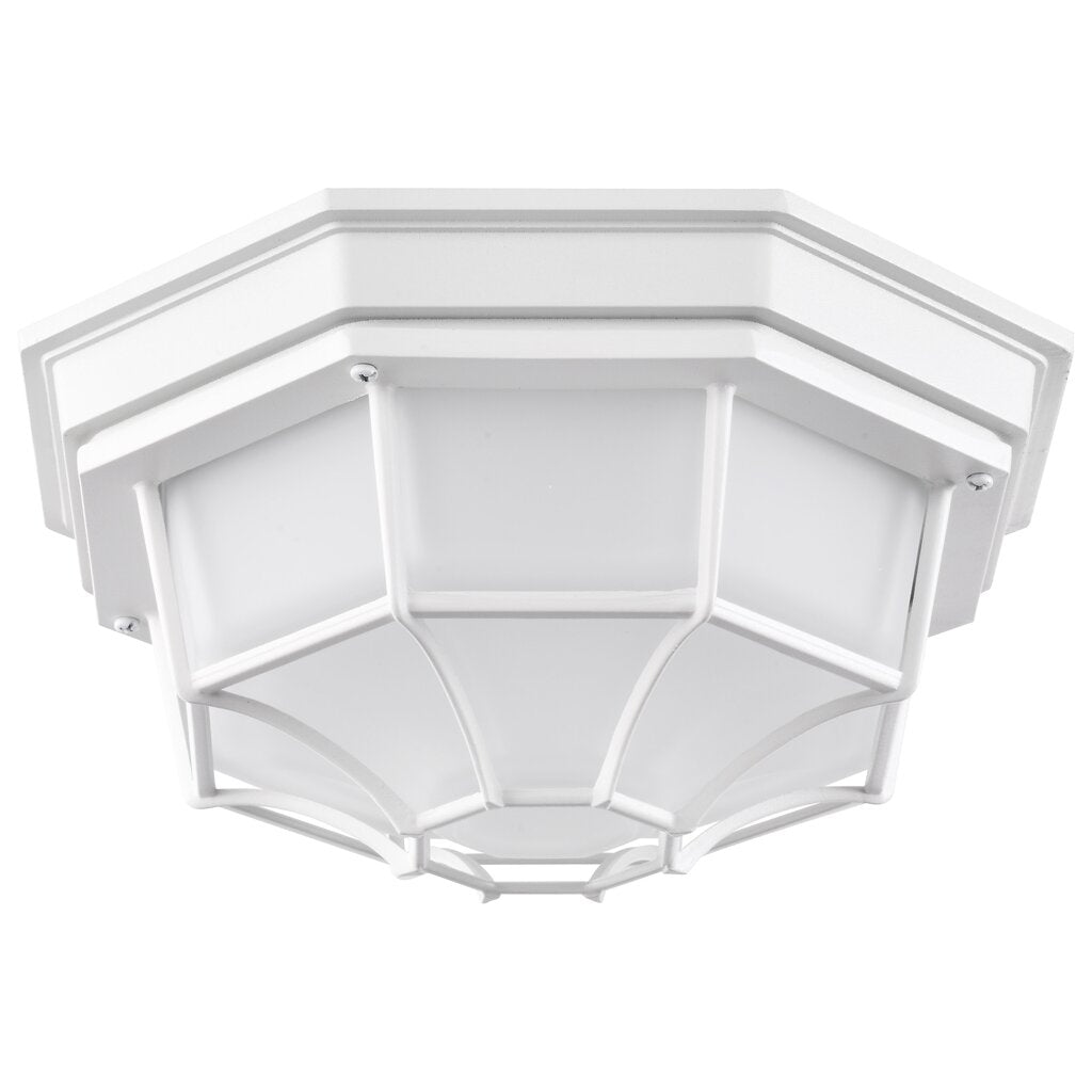 Satco 62-1399 18.5W LED Bulk Head Fixture Spider Cage White Finish