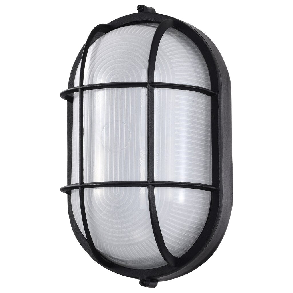 Satco 62-1391 18.5W LED Bulk Head Fixture Oval Black Finish with White