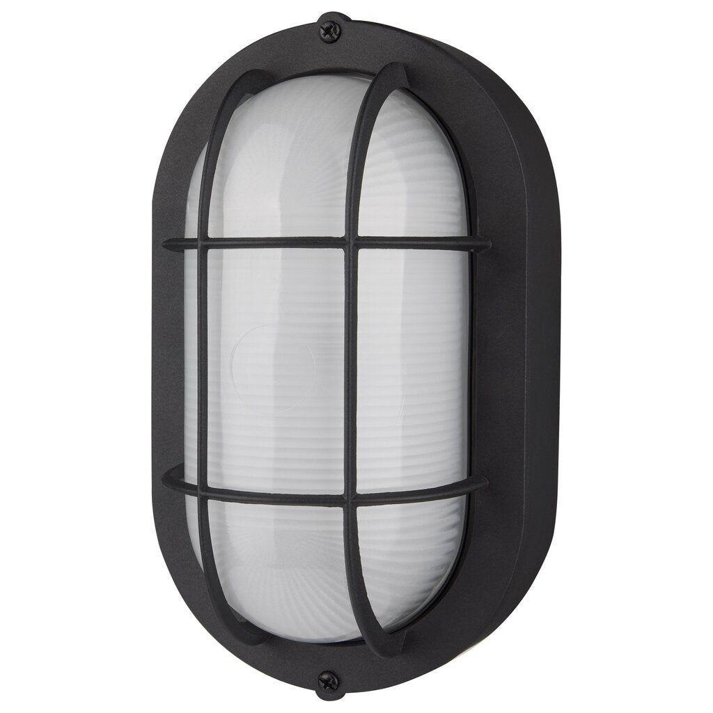 Satco 62-1389 14W LED Bulk Head Fixture Small Oval Black Finish with