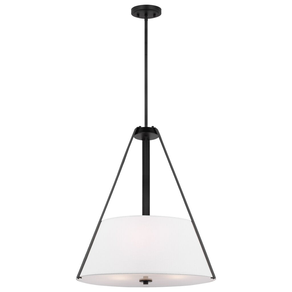 Satco 60-7696 Pendant Fixture Brewster; 3 Light Black Finish; Faux