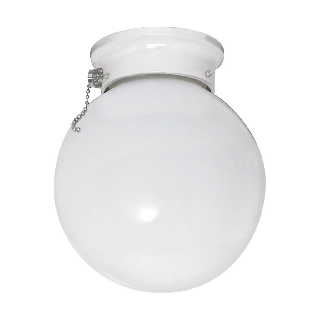 Satco 60-712 Flush Mount Fixture 1 Light; 6 in.; Ceiling White Ball