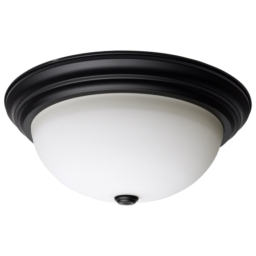 Satco 60-129 Flush Mount Fixture 3 Light; 15 Inch; Matte Black Finish;
