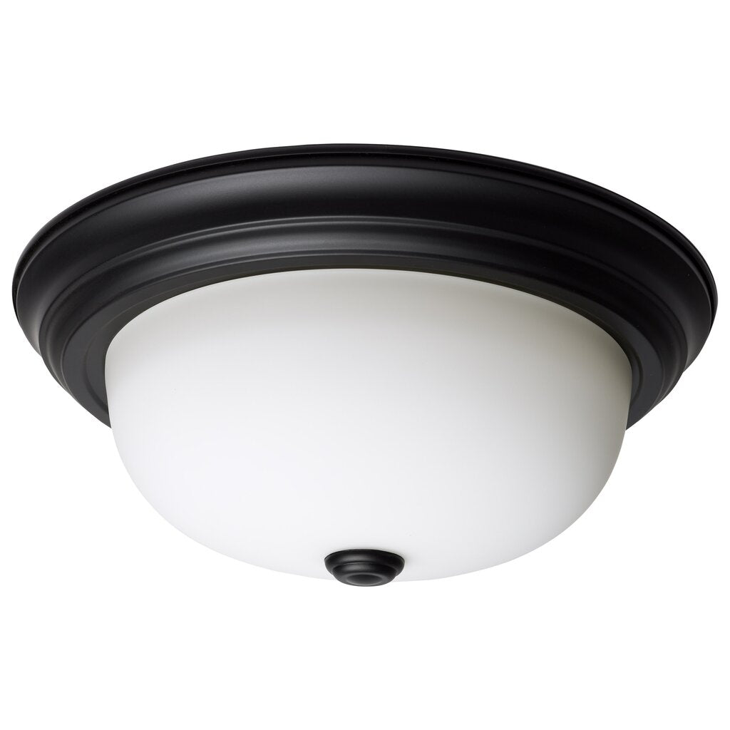 Satco 60-128 Flush Mount Fixture 2 Light; 13 Inch; Matte Black Finish;