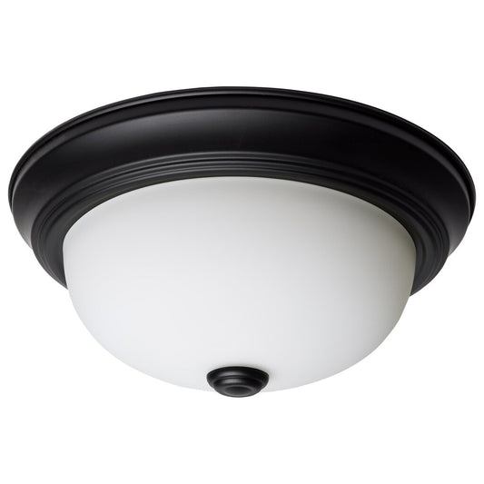 Satco 60-127 Flush Mount Fixture 2 Light; 11 Inch; Matte Black Finish;