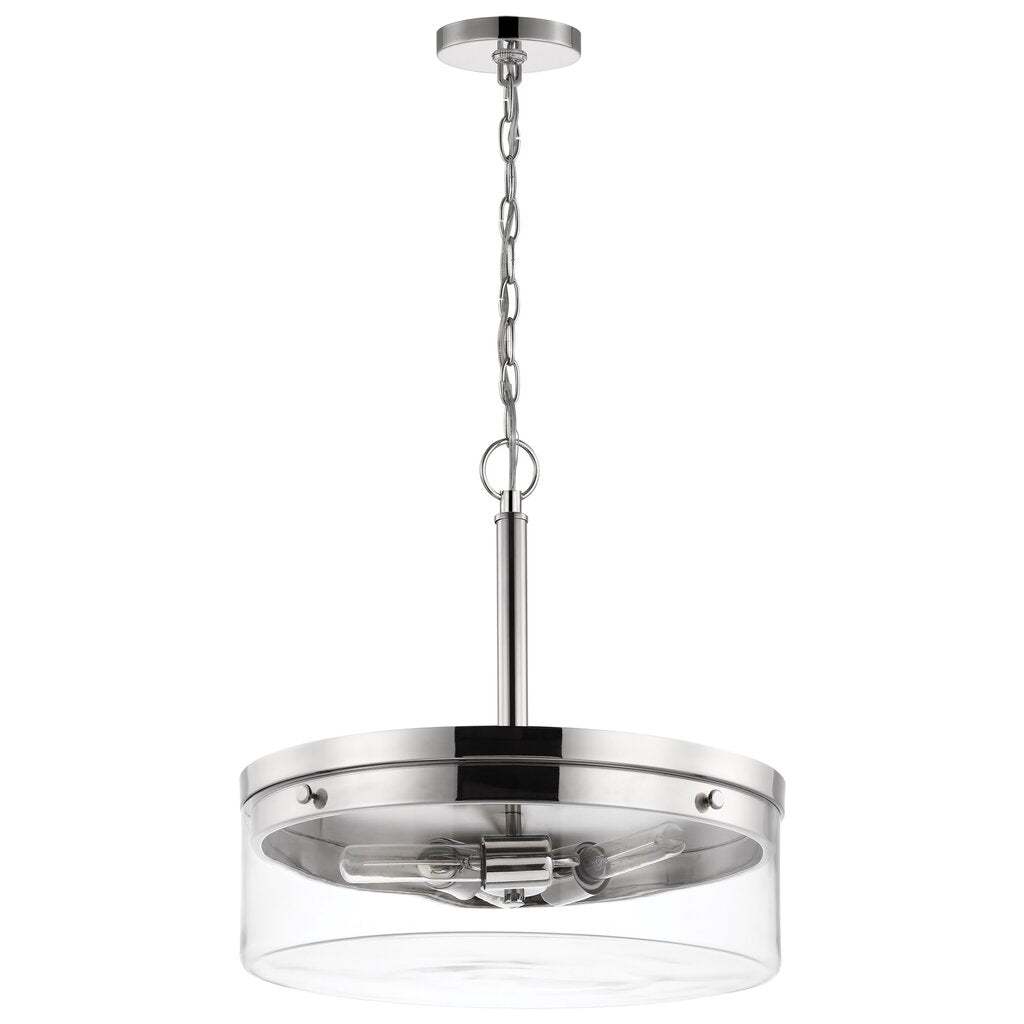Satco 60-7630 Pendant Fixture Intersection; 3 Light; Polished Nickel