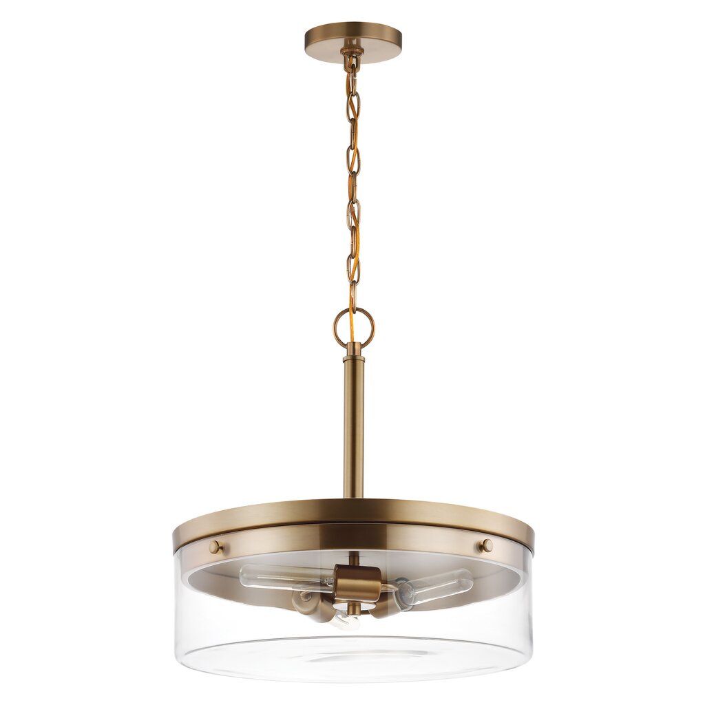 Satco 60-7530 Pendant Fixture Intersection; 3 Light; Burnished Brass