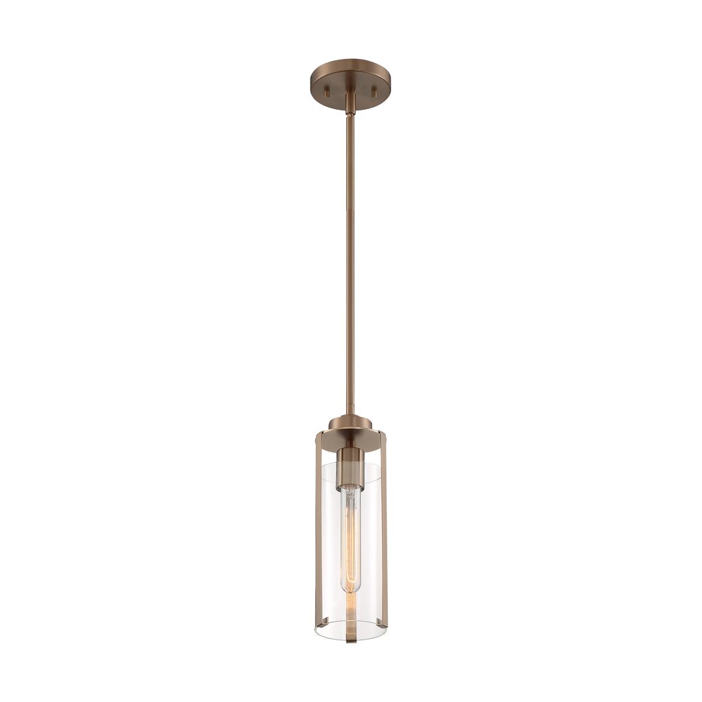 Satco 60-7150 Mini Pendant Fixture Marina; 1 Light; Burnished Brass