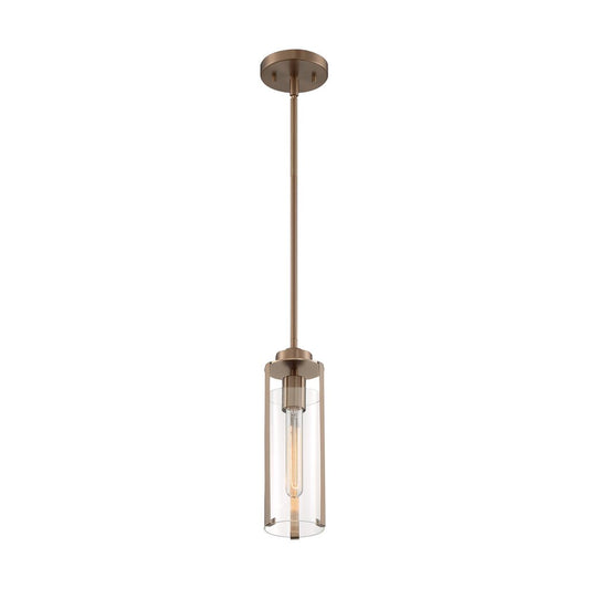 Satco 60-7150 Mini Pendant Fixture Marina; 1 Light; Burnished Brass