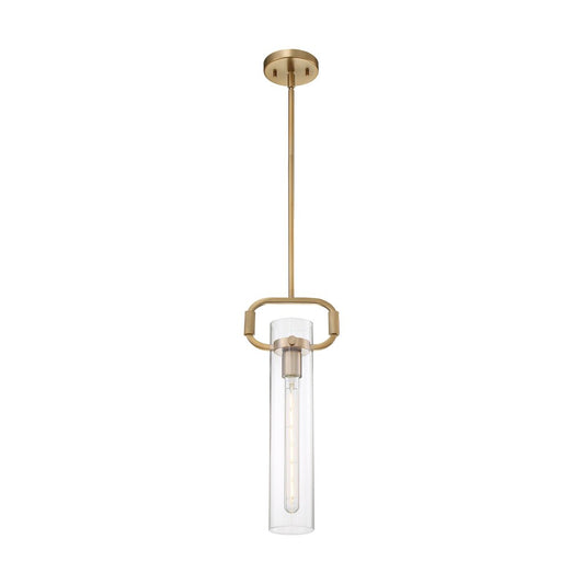 Satco 60-7143 Pendant Fixture Teresa; 1 Light; Cylinder Burnished