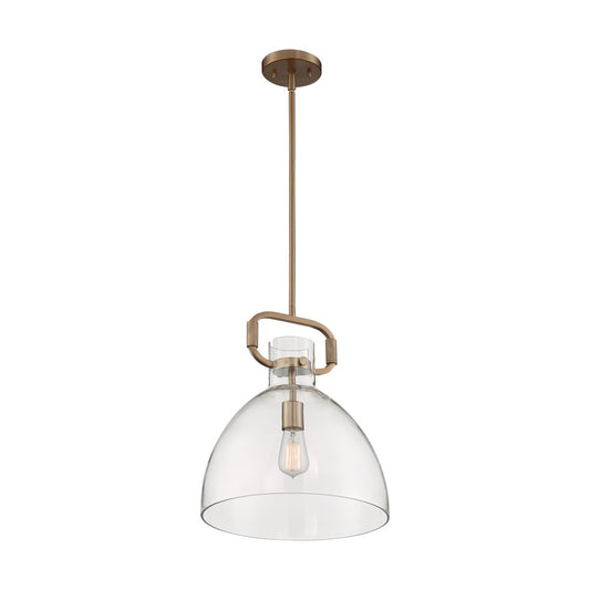 Satco 60-7142 Pendant Fixture Teresa; 1 Light; Bell Burnished Brass
