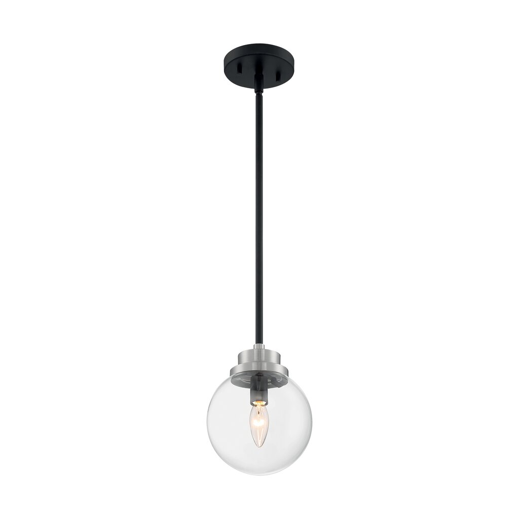 Satco 60-7131 Pendant Fixture Axis; 1 Light; Matte Black Finish with