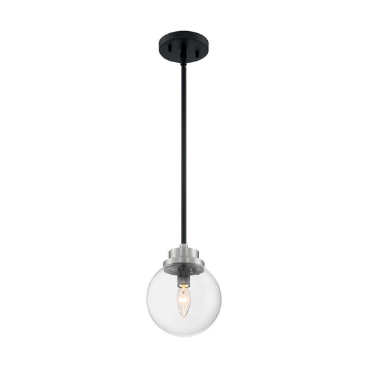 Satco 60-7131 Pendant Fixture Axis; 1 Light; Matte Black Finish with