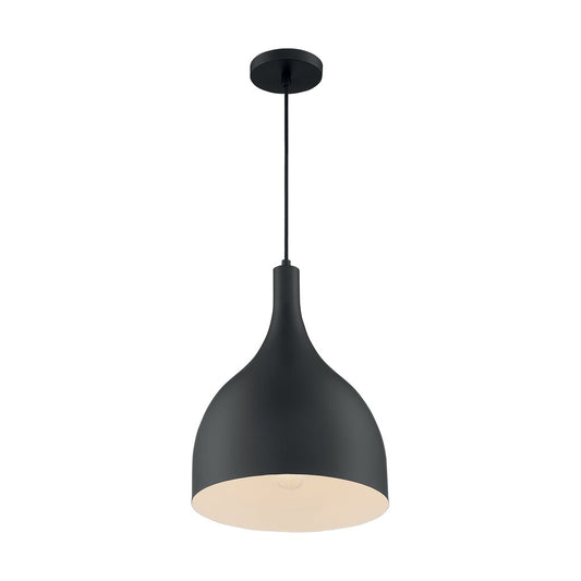 Satco 60-7087 Pendant Fixture Bellcap; 1 Light; Large Matte Black