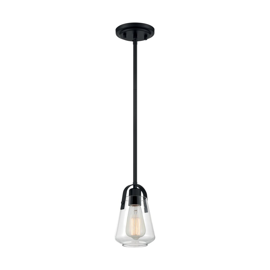 Satco 60-7106 Mini Pendant Fixture Skybridge; 1 Light; Matte Black