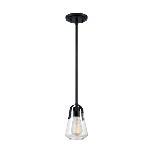 Satco 60-7106 Mini Pendant Fixture Skybridge; 1 Light; Matte Black