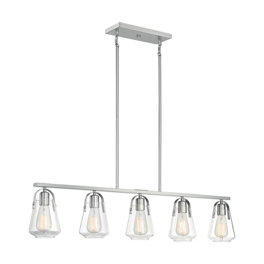 Satco 60-7114 Island Pendant Fixture Skybridge; 5 Light; Brushed