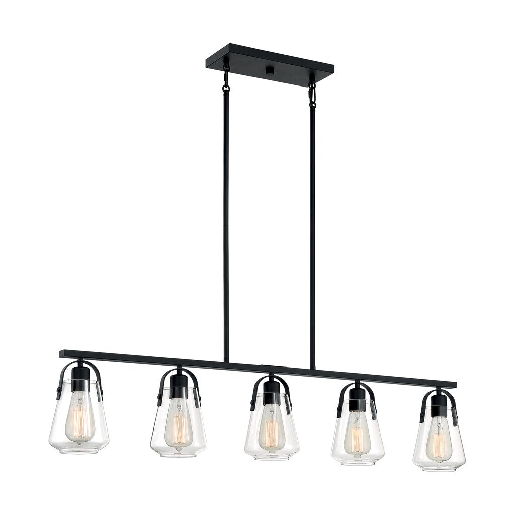 Satco 60-7104 Island Pendant Fixture Skybridge; 5 Light; Matte Black