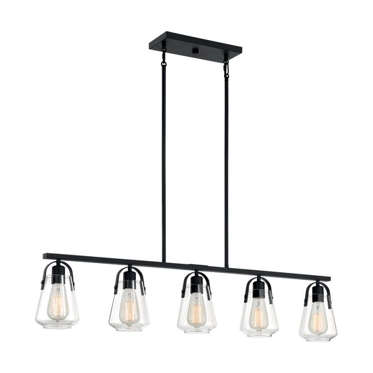 Satco 60-7104 Island Pendant Fixture Skybridge; 5 Light; Matte Black