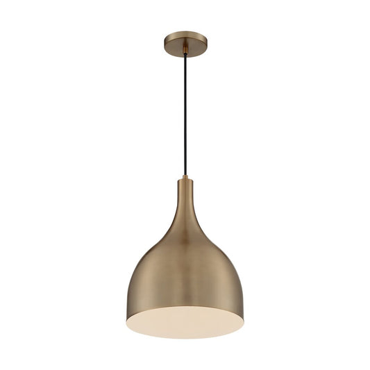 Satco 60-7077 Pendant Fixture Bellcap; 1 Light; Large Burnished Brass