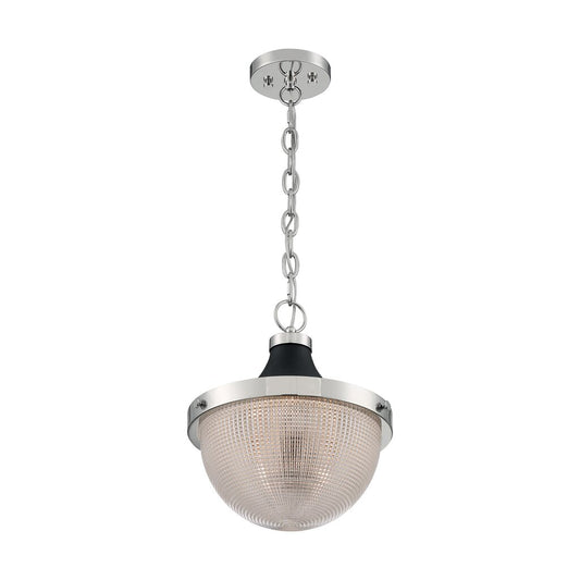 Satco 60-7070 Pendant Fixture Faro; 1 Light; Large Polished Nickel