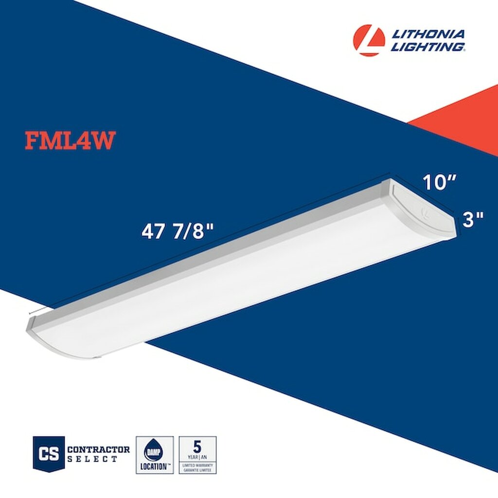 Lithonia FML4W 48 5000LM 840 TD 54W LED Wrap Around Dimmable Fixture