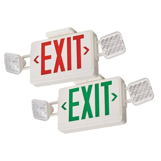 Lithonia ECRG SQ M6 3.8W LED Combo Fixture Red/Green Exit/Unit Square