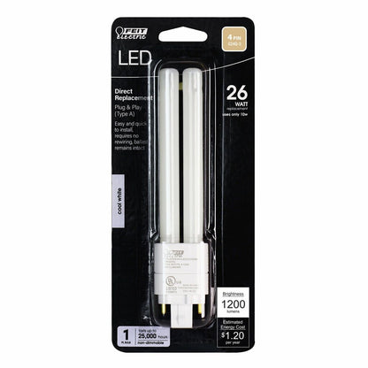 6 pack - Feit Electric BPPLD26E841LEDG2HDRP 10W Quad-Tube Cool White