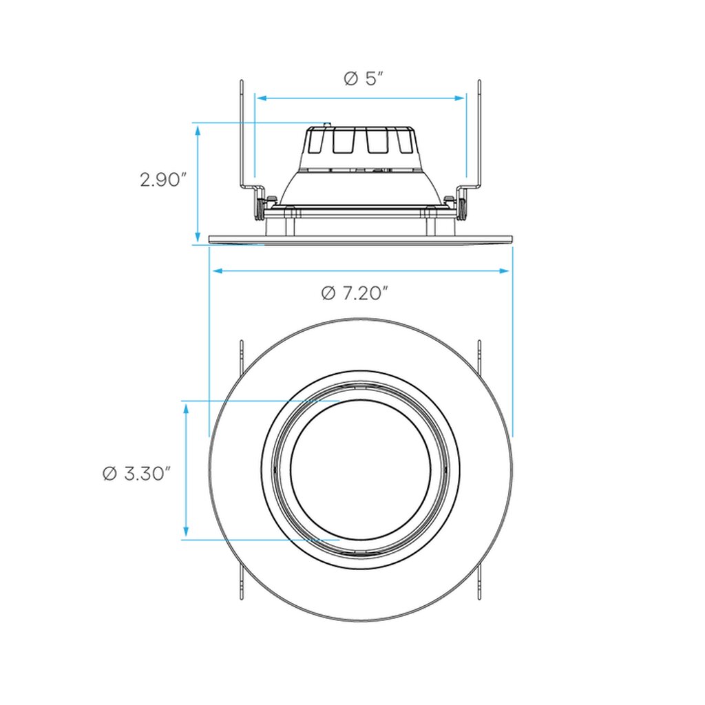 Luxrite LR23043 11W LED Gimbal Dimmable Fixture /DL5-6/EB/5CCT/FL