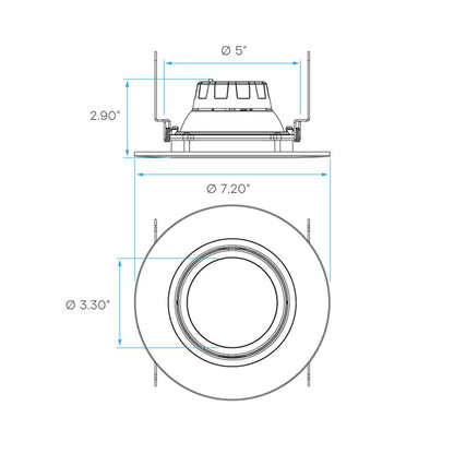 Luxrite LR23043 11W LED Gimbal Dimmable Fixture /DL5-6/EB/5CCT/FL