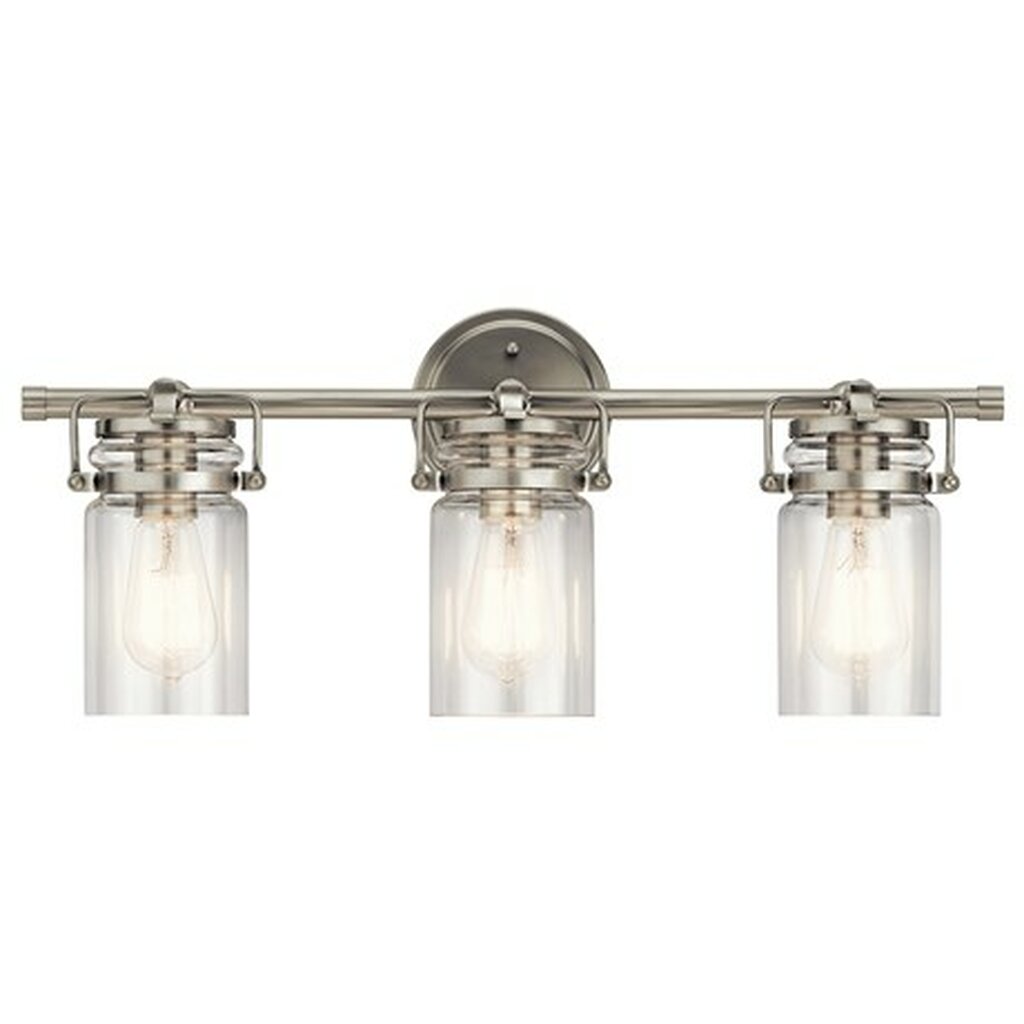 Kichler 45689NI Fixture Brinley Vanity Light 3-Light Clear Glass