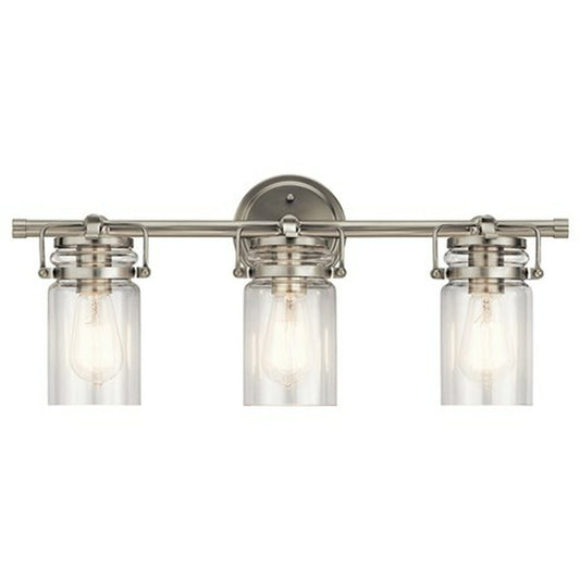 Kichler 45689NI Fixture Brinley Vanity Light 3-Light Clear Glass