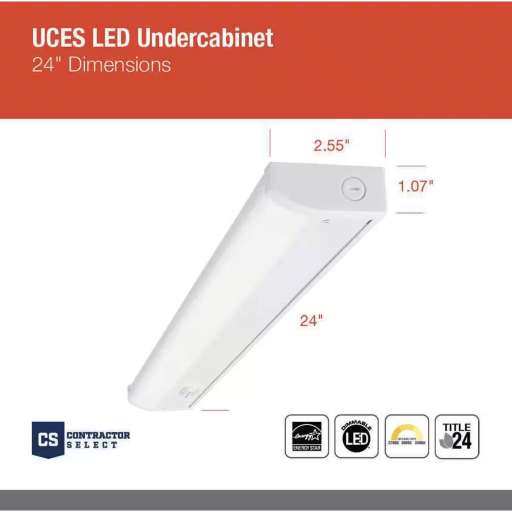 Lithonia UCES 24IN SWW6 90CRI WH M6 10.8W LED Dimmable LED Light Bar