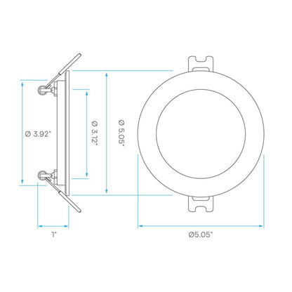 Luxrite LR22740 10.5W 4" Round LED Downlight Dimmable Fixture